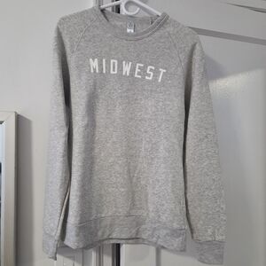 "Midwest" Light Gray Fleece Sweatshirt